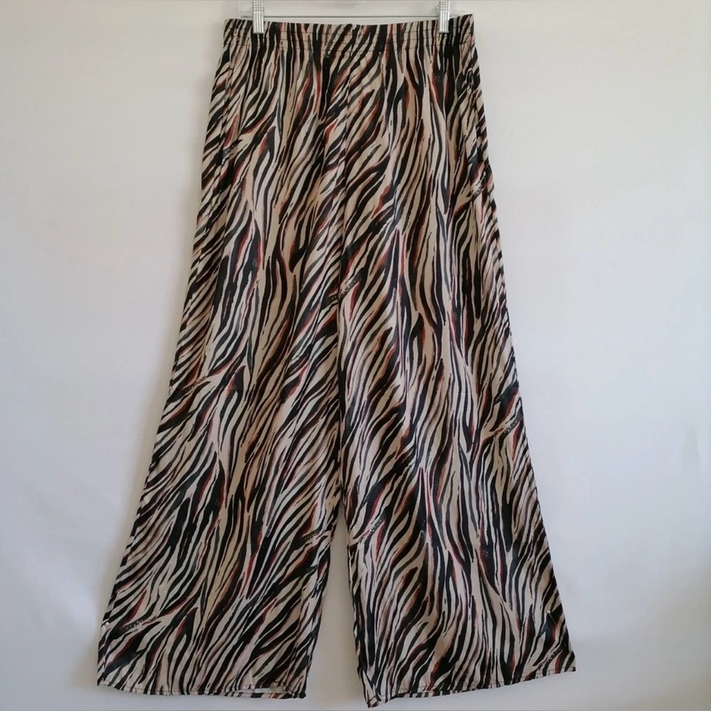VGUC- Philosophy Wide Leg Tiger Stripe Pant
